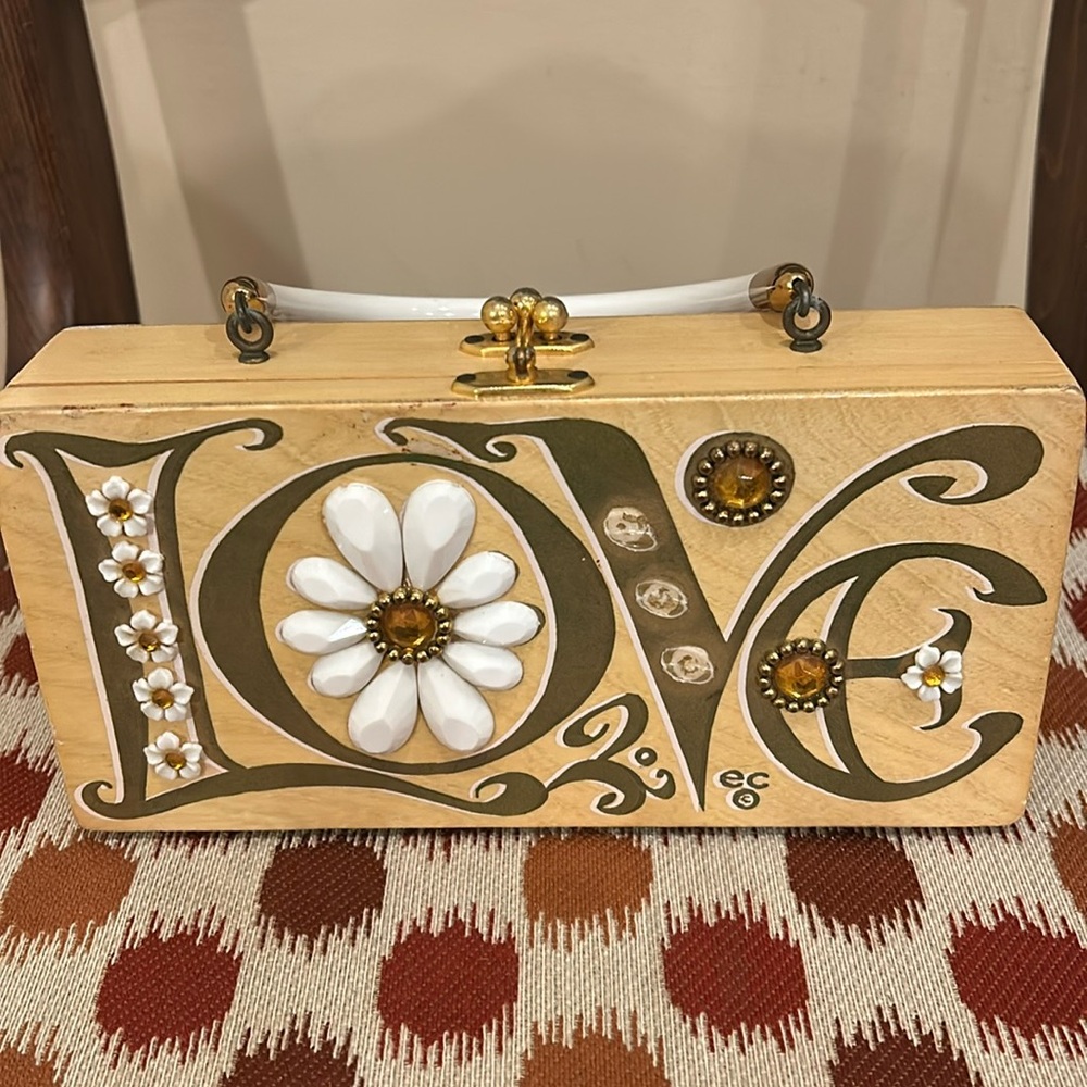 Vintage Enid Collins Love Wood Purse ( As Found)